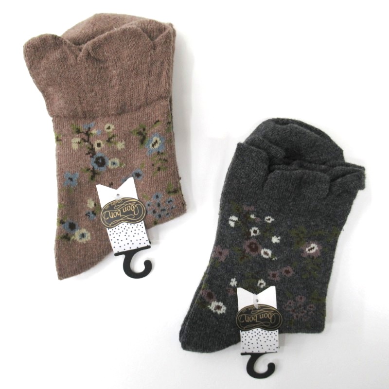 coudre un -bonbon-花びらブーケロークルーソックス